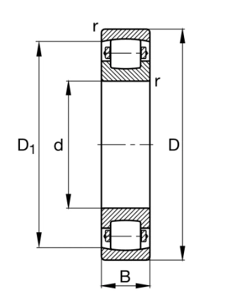 20206-TVP-C3 Cylindrical Roller Bearing drawing 20206-TVP-C3 Cylindrical Roller Bearing drawing