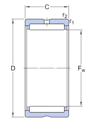 RNA 4840 Needle Roller Bearing drawing RNA 4840 Needle Roller Bearing drawing