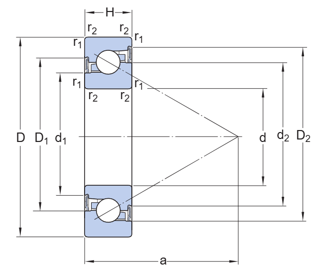 BSD 3572 CGA-2RS1 Super-precision Bearing drawing BSD 3572 CGA-2RS1 Super-precision Bearing drawing